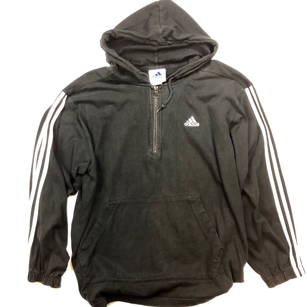 Adidas Triple White Stripe Black Hoodie